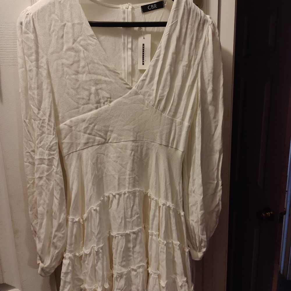 White skater dress
